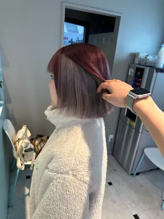 セミロング カラー 暖色🩷透明感カラー ♡Maika♡のヘアスタイル