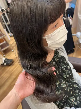 セミロング パーマ しみず さくら🌸のヘアスタイル