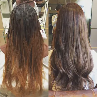 ロング カラー youres hair 新宿三丁目所属・髪質改善カラー、美髪 トリートメント専門のヘアスタイル