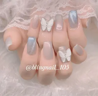 ネイル 23時まで❤︎韓国、 ワンホンネイルのネイルデザイン