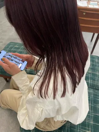 セミロング パーマ、ボブ、透明感 カラー、小須田ゆあのヘアスタイル