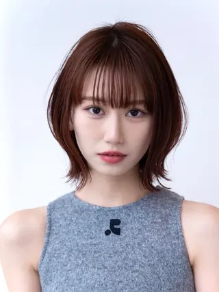 ミディアム ボブ/顔まわりレイヤ ー/新宿/KOKIのヘアスタイル