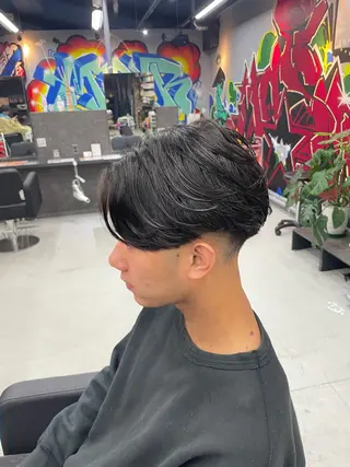 ショート メンズパーマ 毛流れ/シャドウのヘアスタイル