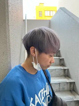 ミディアム カラー メンズ 柳澤 和也のヘアスタイル