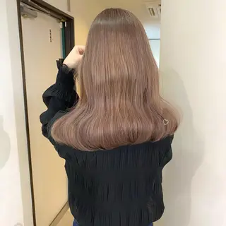 カラー mizuki/ピンク ベージュ.レイヤーのヘアスタイル