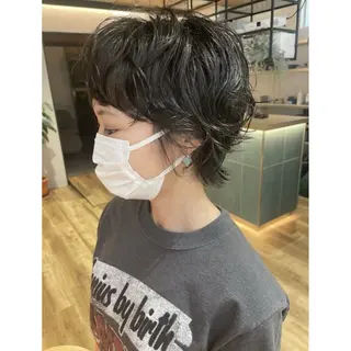 ショート カラー パーマ 韓国レイヤー/透明感 ♡YUUNAのヘアスタイル