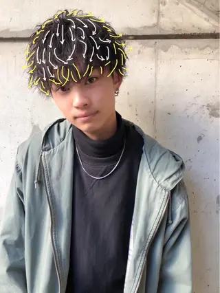 ショート カラー ヘアアレンジ メンズ ✨【公式】渋谷メンズ サロン BLUCK✨のヘアスタイル