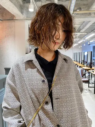 ミディアム パーマ steed tokyo所属・KOOKI スティードトーキョーのヘアスタイル