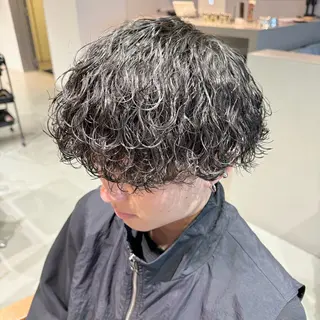 ショート パーマ メンズ iss所属・メンズ/パーマ特化 /波巻き/林洋平のヘアスタイル