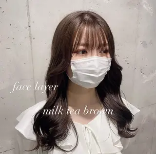 セミロング カラー ヘアアレンジ 韓国/トレンド レイヤー【101】のヘアスタイル