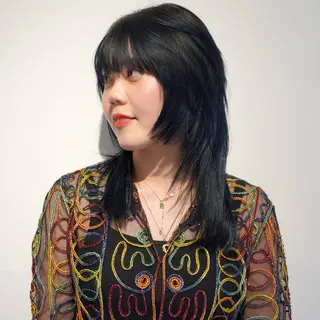 セミロング カラー 飯田 優花/カットモデルのヘアスタイル