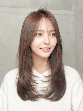 ロング puty.所属・レイヤー/縮毛矯正/ 顔周りカット/韓国のヘアスタイル