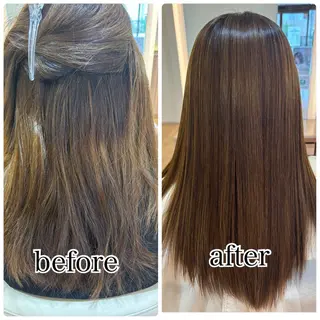 ミディアム 髪質改善カラー 清利あやなのヘアスタイル