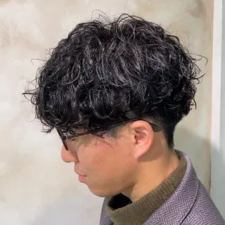 ショート パーマ メンズ ナツハラ サトシのヘアスタイル