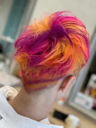 ショート カラー メンズ 髪質改善×ハイトーン 中田啄也のヘアスタイル