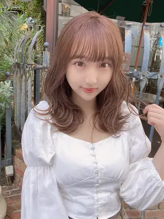ミディアム カラー 新宿✨顔周りカット 韓国ヘア/坂本亜裟海のヘアスタイル