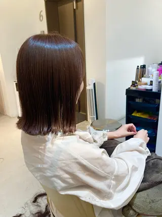 ミディアム ✨色持ちの良い艶 カラー✨蟹江真世のヘアスタイル