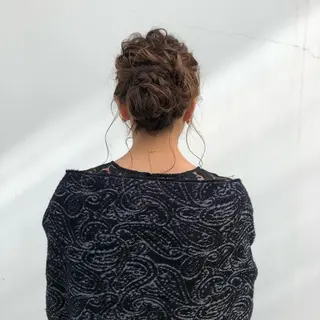 ミディアム カラー ヘアアレンジ 顔周りカット/髪質改 善/新宿/畑中稔里のヘアスタイル