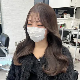 ロング カラー 韓国ヘア♡ 顔まわりカットayaのヘアスタイル