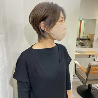 ショート カラー レイヤーパーマ＊ 顔まわり似合わせのヘアスタイル