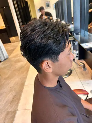 ショート パーマ メンズ EARTH大宮宮原店所属・ri kuのヘアスタイル