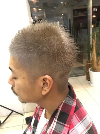ショート カラー メンズ 髪質改善× ハイライト溝江のヘアスタイル