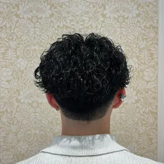 ミディアム パーマ メンズ 🐠寒色系×パーマ 櫻井　麿偉🐏のヘアスタイル