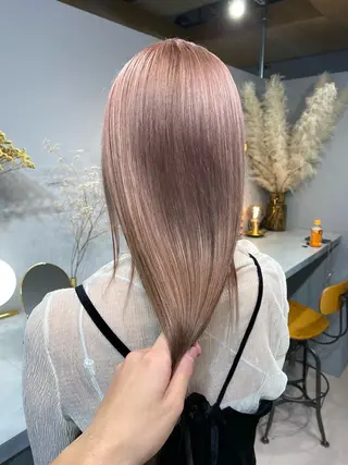 ミディアム カラー ハイトーン/ ボブ 中村麟のヘアスタイル