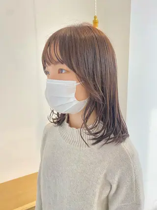 ミディアム カラー 安永 涼のヘアスタイル