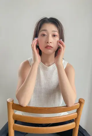 ミディアム カラー パーマ CEINE【セーヌ】 三軒茶屋のヘアスタイル