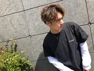 ショート カラー パーマ ヘアアレンジ メンズ キッズ 🟦ニュアンス/メン ズパーマ横浜🟦のヘアスタイル