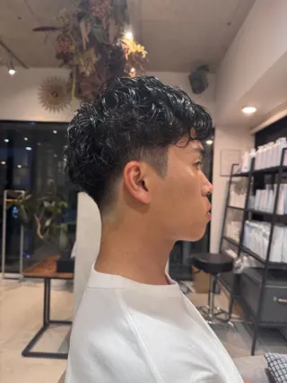 パーマ メンズ saki/ハイトーン カラー/薬院のヘアスタイル