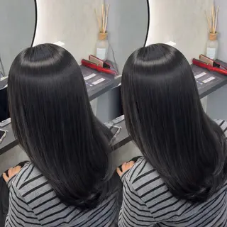 ミディアム カラー ヘアアレンジ 新宿 /髪質改善/ 縮毛矯正/ヒュウガのヘアスタイル