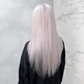 ロング カラー レイヤーブリーチ特化 ホワイト専門/岸のヘアスタイル