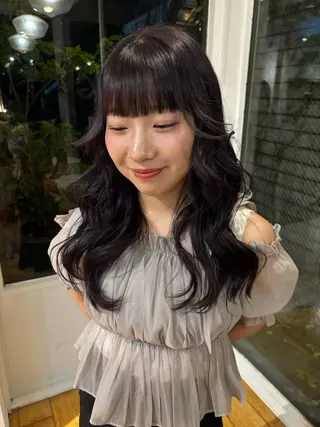 セミロング カラー Anna⸝⸝⸝ഒ/ 二ュアンス/艶カラーのヘアスタイル
