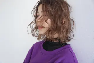 ミディアム パーマ ナガミネアリサ/ 学芸大学/海外ヘアのヘアスタイル