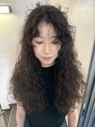 ロング パーマ ヘアアレンジ 丸山渉/パーマ エフェクトブリーチのヘアスタイル