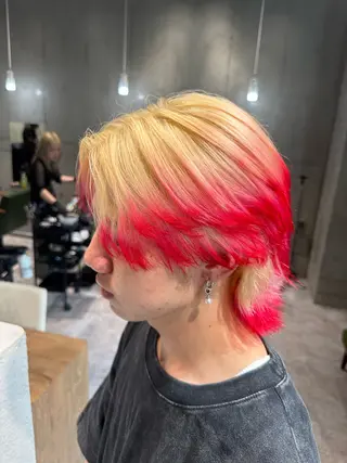 ショート カラー メンズ MONIQA所属・🐲RYUKI メンズブリーチのヘアスタイル