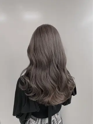 セミロング カラー 透明感/グレージュ/ ベージュ/るな🪽のヘアスタイル