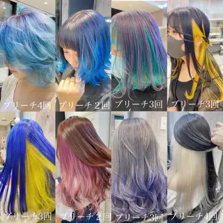 ショート カラー メンズ JuNブリーチに 縮毛矯正するプロのヘアスタイル