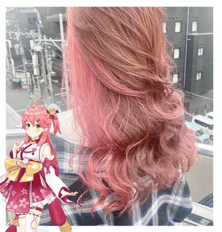 セミロング カラー GARU-ガル-所属・TSUNO🦖 派手髪/オタク美容師のヘアスタイル