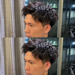 ショート パーマ メンズ 心斎橋メンズパーマ/ シャドウ/山下拓実のヘアスタイル