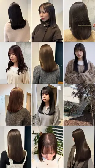 カラー mina / 透明感ベージュカラーのヘアスタイル