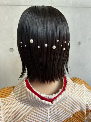 ショート ヘアアレンジ i MA　ヘアスタジオ所属・勝野 麻美のヘアスタイル