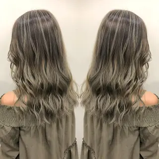 セミロング カラー 奥山義進/大宮 /ダブルカラーのヘアスタイル