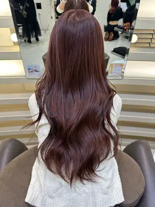 ロング カラー ヘアアレンジ タイトボブ個性派カラ ーAKANEのヘアスタイル