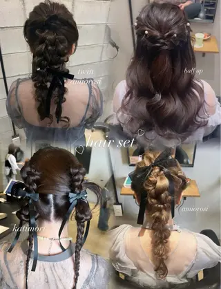 ヘアアレンジ さわ/博多/ ベージュ/ハイトーンのヘアスタイル