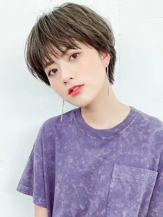 ショート カラー パーマ ヘアアレンジ ITbyALBUM 中野店のヘアスタイル