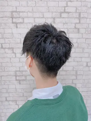ショート カラー ヘアアレンジ メンズ ブリーチなし艶カラー 東家のヘアスタイル