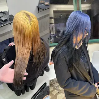 ミディアム カラー ケアブリーチ/エフェ クトブリーチ/天神のヘアスタイル